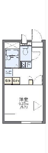 レオパレスルミエールII(1K/2階)の間取り写真