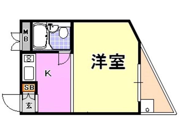 ハイメゾン岡本(1K/3階)の間取り写真