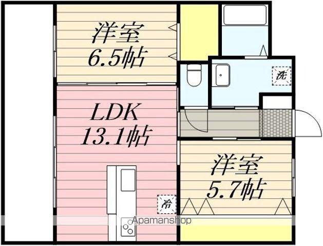 J.FEEL高千穂通(2LDK/4階)の間取り写真