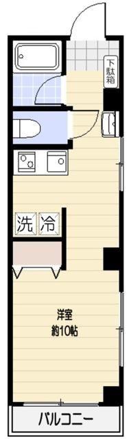 星野コーポ(ワンルーム/2階)の間取り写真