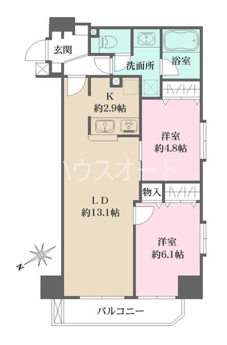 スパッジオ蔵前(2LDK/8階)の間取り写真