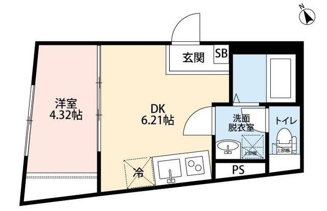 SPOY戸越銀座(1DK/2階)の間取り写真