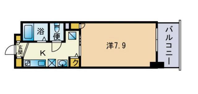 フォレスト・ヴェール姪浜(1K/4階)の間取り写真
