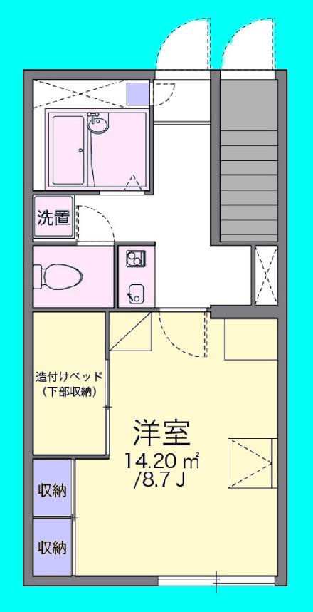 西鉄甘木線 甘木駅(西鉄) 徒歩16分 2階建 築23年(1K/1階)の間取り写真