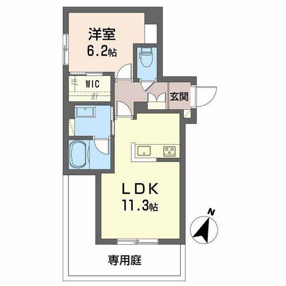ピアヌーラ翠(1LDK/1階)の間取り写真