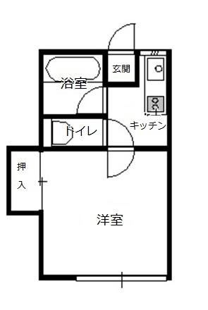 ソレイユC棟D棟(1K/1階)の間取り写真