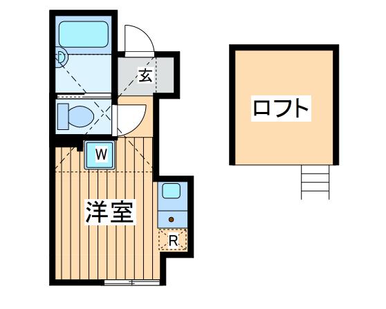 プライムテラス南林間Ⅱ(1K/2階)の間取り写真