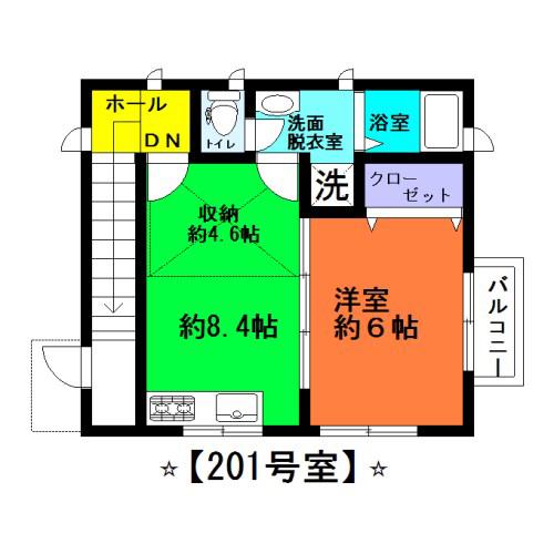 グレースヒル(1LDK/2階)の間取り写真