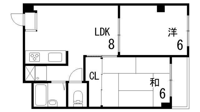 コモドカーサ魚崎(2LDK/5階)の間取り写真