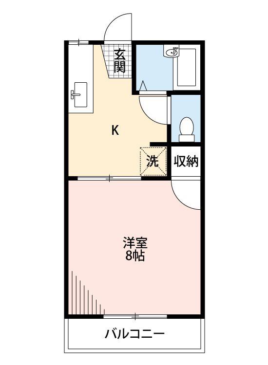ヒロパレス開成(1K/2階)の間取り写真