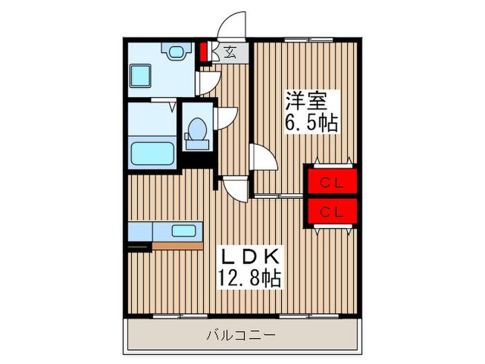 エルミタージュ(1LDK/1階)の間取り写真