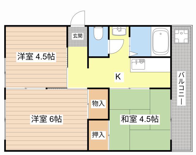 豊永マンション(3K/4階)の間取り写真
