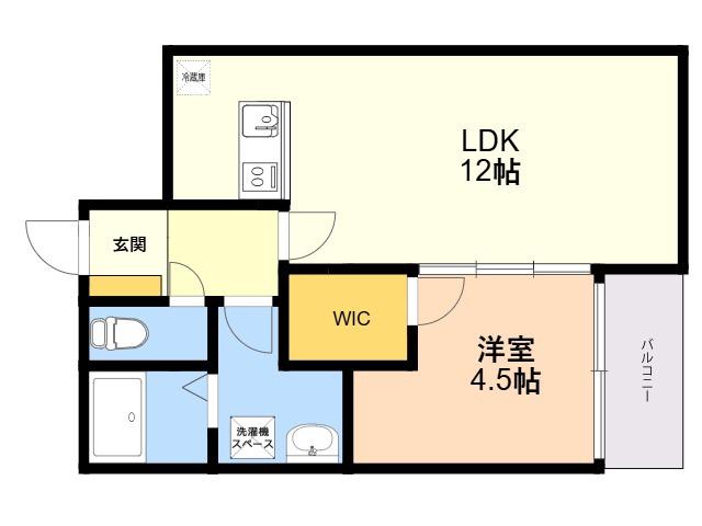 SUNMARK賀茂(1LDK/1階)の間取り写真