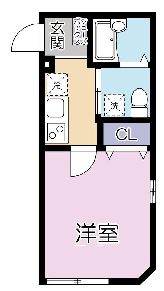 グランシャレー千住旭町(1K/3階)の間取り写真