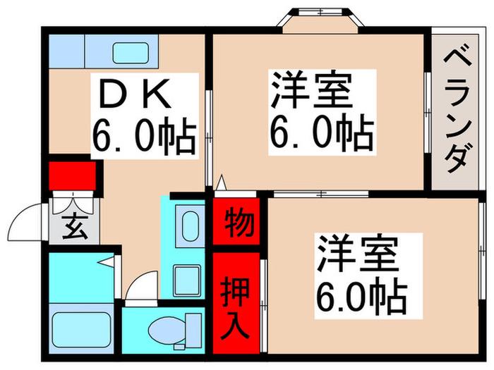 グリーンコーポ板橋(2DK/2階)の間取り写真