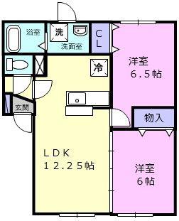 エルレガーデン I(2LDK/2階)の間取り写真