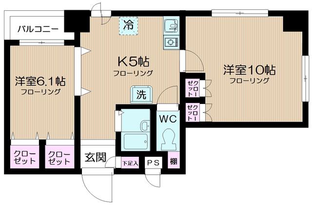 ヴィアーレM(2K/2階)の間取り写真