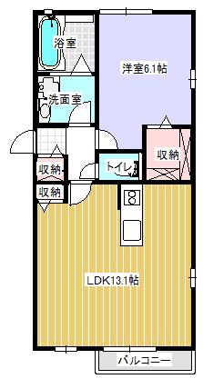 PAJIIY(1LDK/2階)の間取り写真