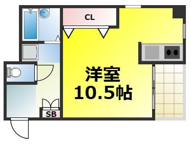 スクエア明幸(1K/4階)の間取り写真