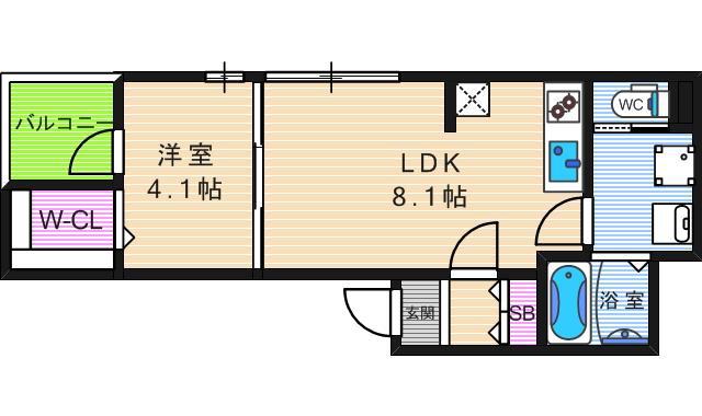 ハーモニーテラス中野SHKコーポ(1LDK/3階)の間取り写真