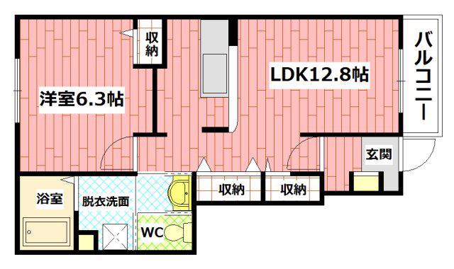 CONTRAILB(1LDK/1階)の間取り写真