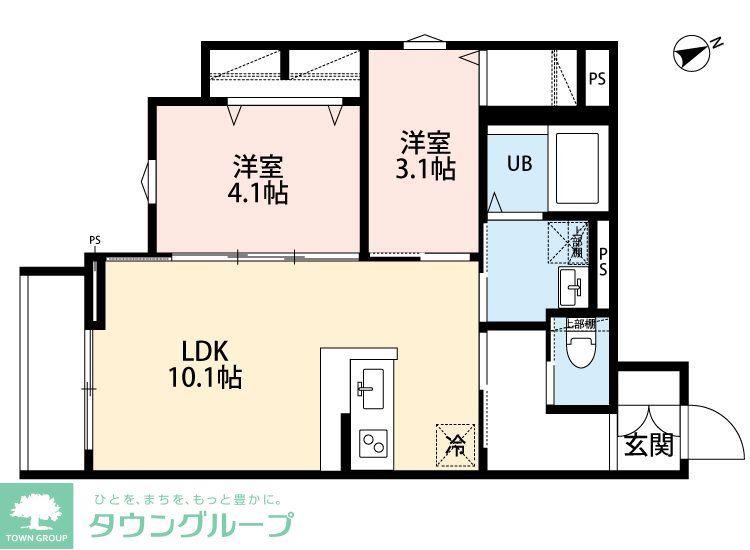 ROBOT HOME 中河原(2LDK/2階)の間取り写真