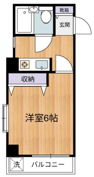 フラットワセダ(1K/4階)の間取り写真