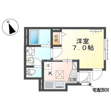 KIRAMEKI 煌(1K/1階)の間取り写真
