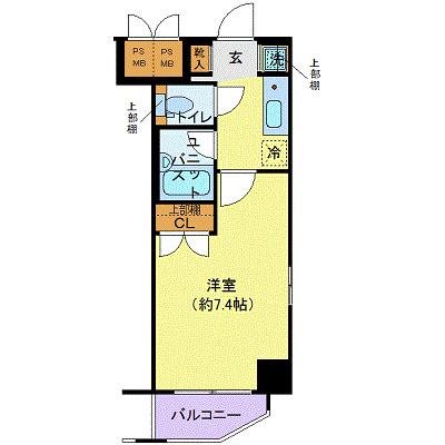 メインステージ秋葉原駅前(1K/6階)の間取り写真