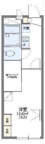 レオパレスプリメーロ(1K/1階)の間取り写真