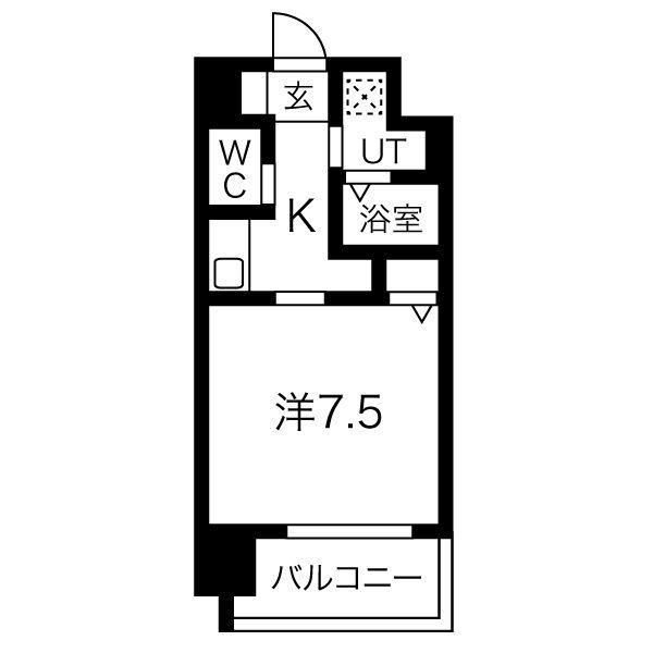 LIVIAZ NAMBA KRASS(1K/12階)の間取り写真