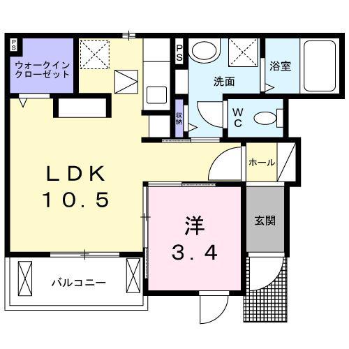 サニーセレノハウスA(1LDK/1階)の間取り写真