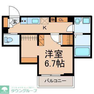 アテナ稲毛(1K/1階)の間取り写真