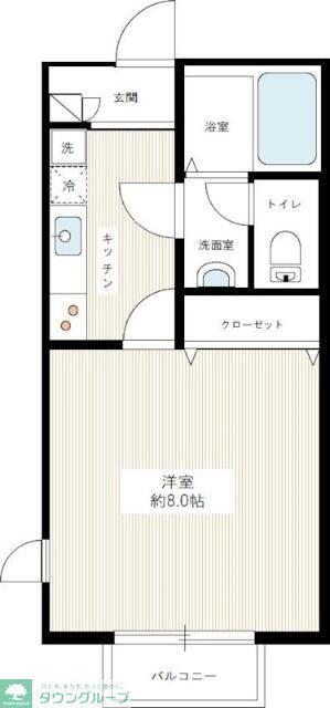 キャメル谷塚III(1K/1階)の間取り写真