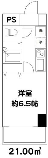 ドミール北新宿II(1K/11階)の間取り写真