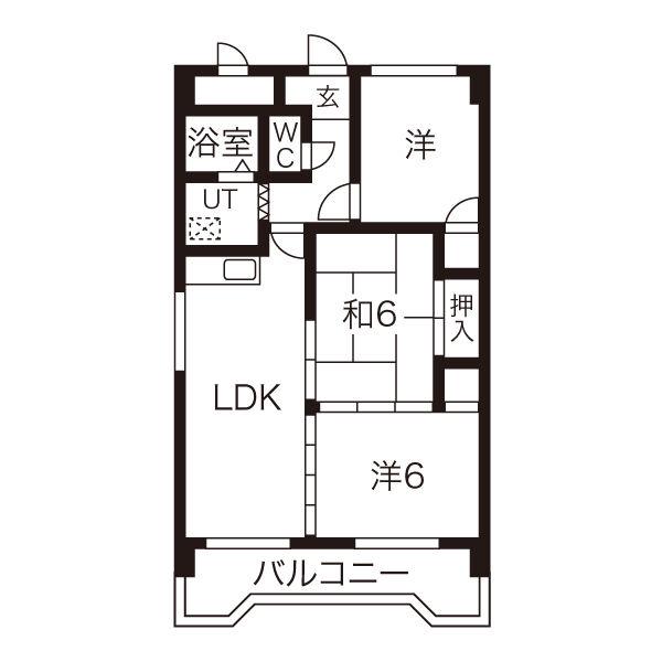 第2新海マンション(3LDK/5階)の間取り写真