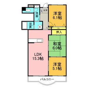 サンコート有松(3LDK/3階)の間取り写真