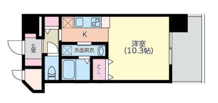 サンハイツ下荒田(ワンルーム/2階)の間取り写真