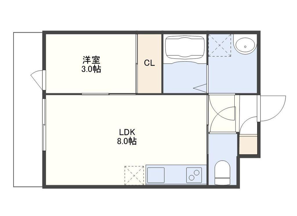 SUNYOU VILLAGE A棟(1LDK/1階)の間取り写真