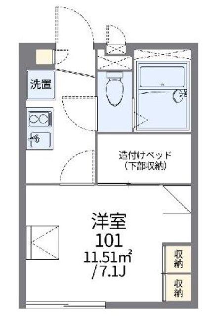 レオパレスシャルマン(1K/2階)の間取り写真