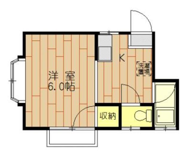 ジュネス今川(1K/2階)の間取り写真