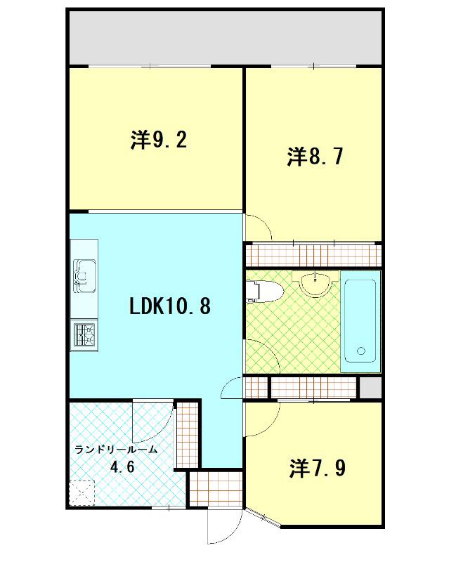 大光不動産BLDGIII(2LDK/5階)の間取り写真