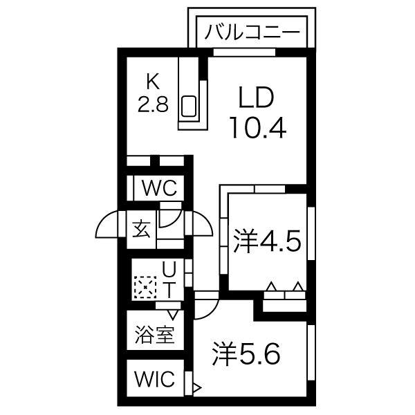 エフォート新道東(2LDK/4階)の間取り写真