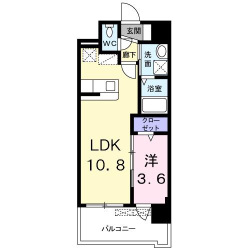 ラウレア K(1LDK/3階)の間取り写真