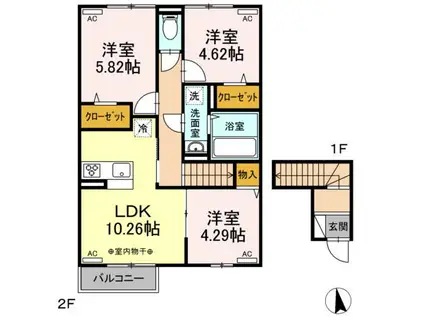 エスポワールセレーノ(3LDK/2階)の間取り写真