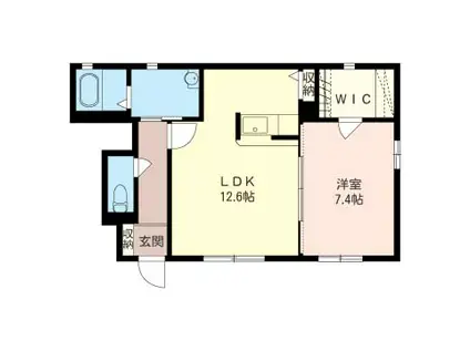 キャロッツE(1LDK/1階)の間取り写真