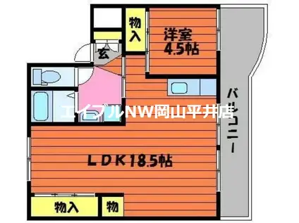 KAI TERRACEI(1LDK/4階)の間取り写真