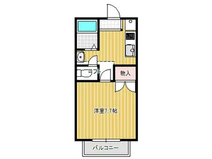 ユープラC棟(1K/1階)の間取り写真