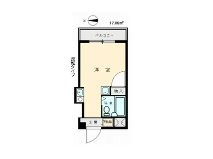 中青木グレースハイム(ワンルーム/3階)の間取り写真