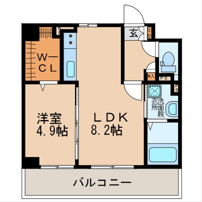 セントヴィラ大濠II(1LDK/2階)の間取り写真
